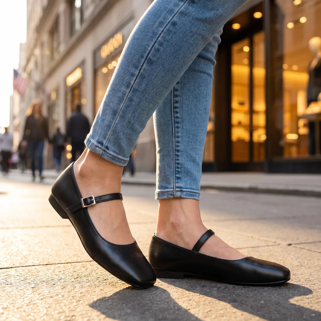 Cosette | Womens Mary Jane Ballet Flat Shoes - Color:Black;Size:35