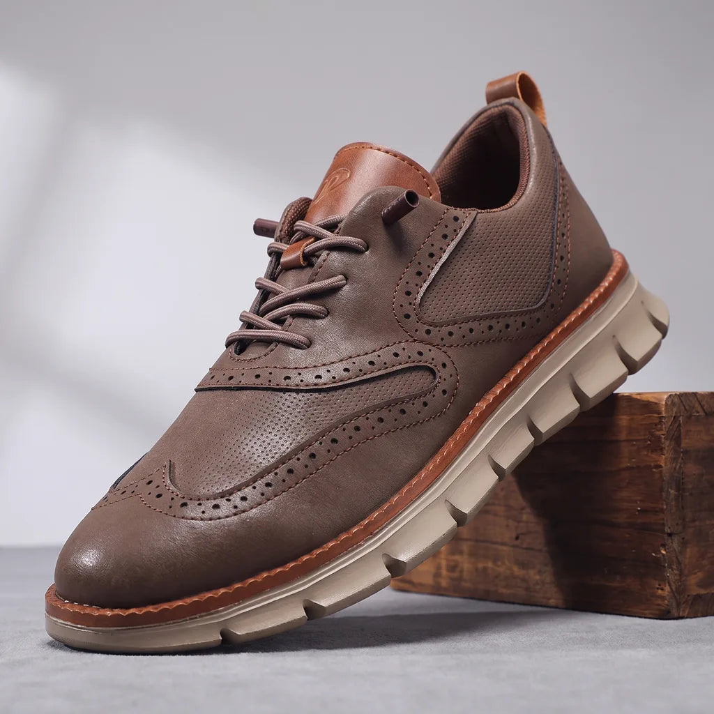Craven Wingtip Sneakers - Color:Brown;Size:40