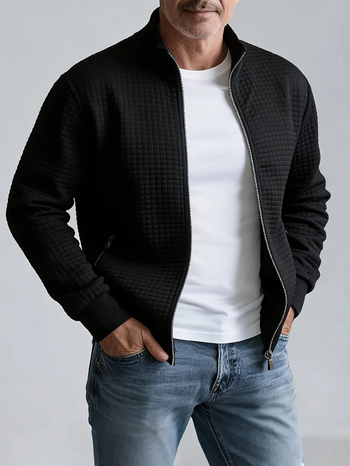 Creighton | Men's Quilted Stand Collar Jacket - Color:Black;Size:EU L