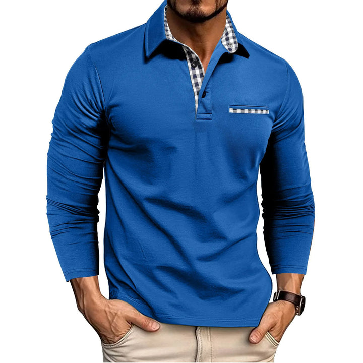 Cunnings Long Sleeve Polo - Color:Blue;Size:XS