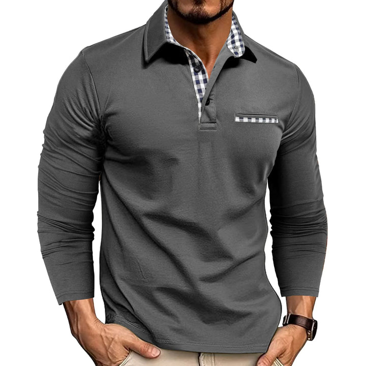 Cunnings Long Sleeve Polo - Color:Grey;Size:XS