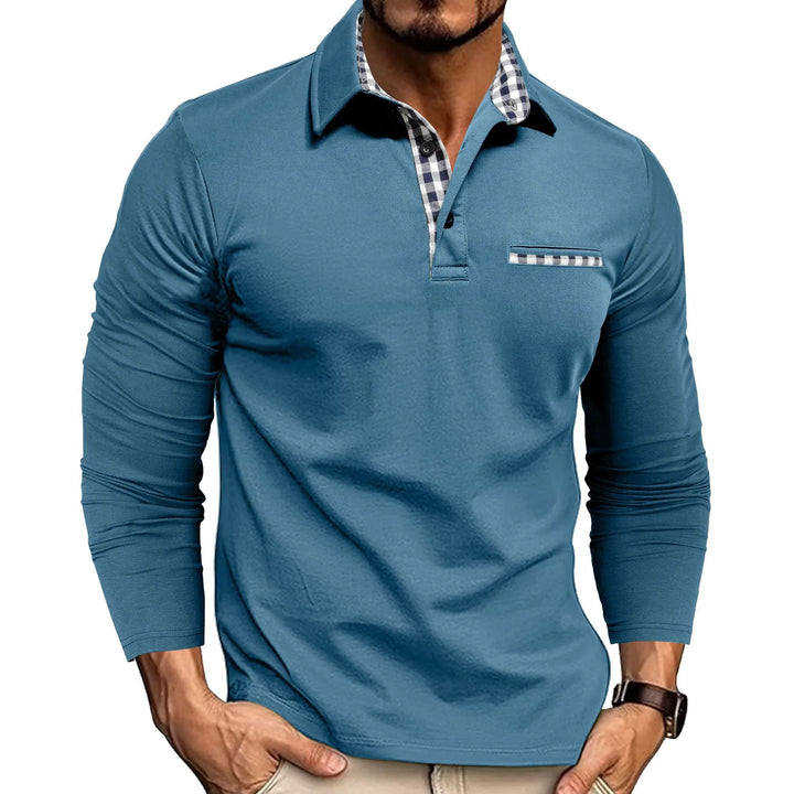 Cunnings Long Sleeve Polo - Color:Light Blue;Size:XS