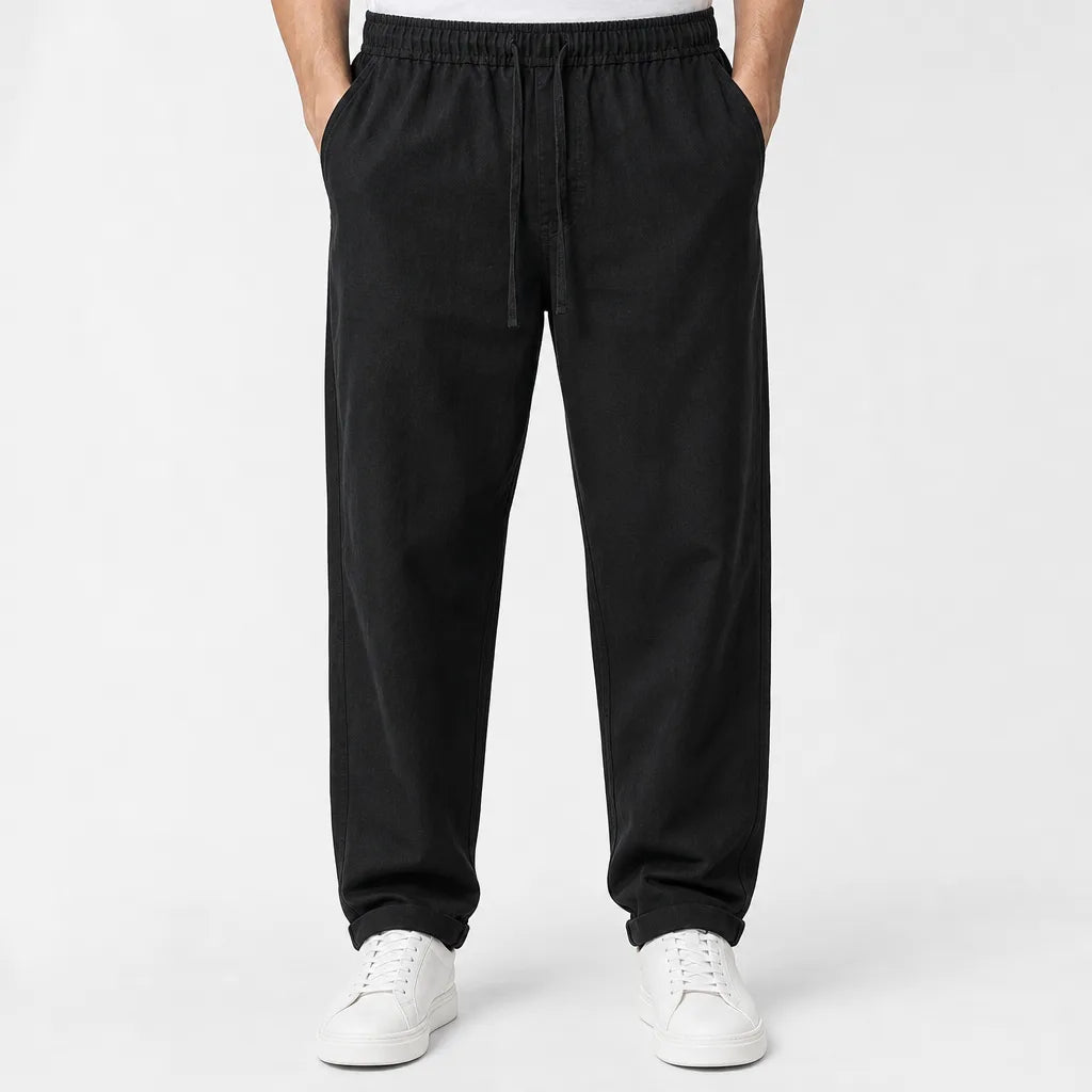 Daichi | Mens Loose Fit Baggy Pants - Color:Black;Size:S