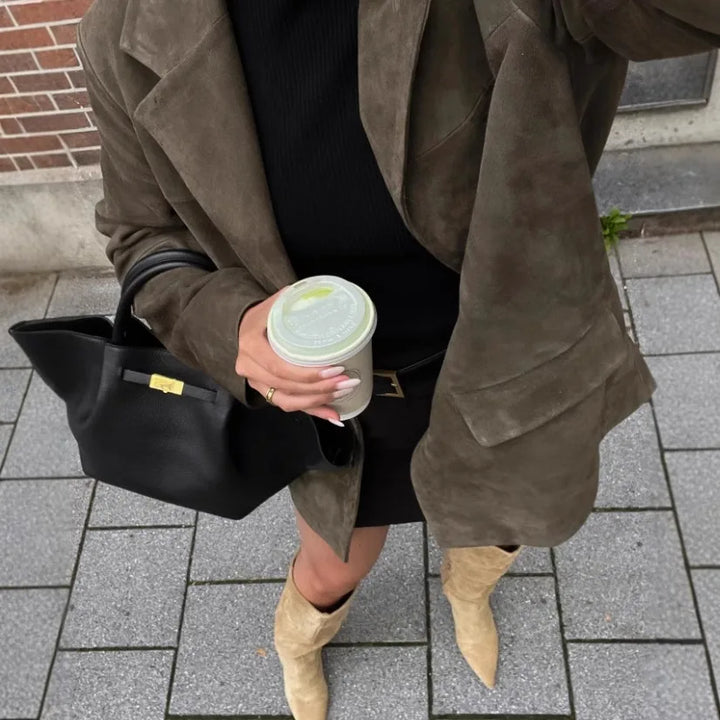 Women's Dakota | Women's Oversized Brown Suede Blazer