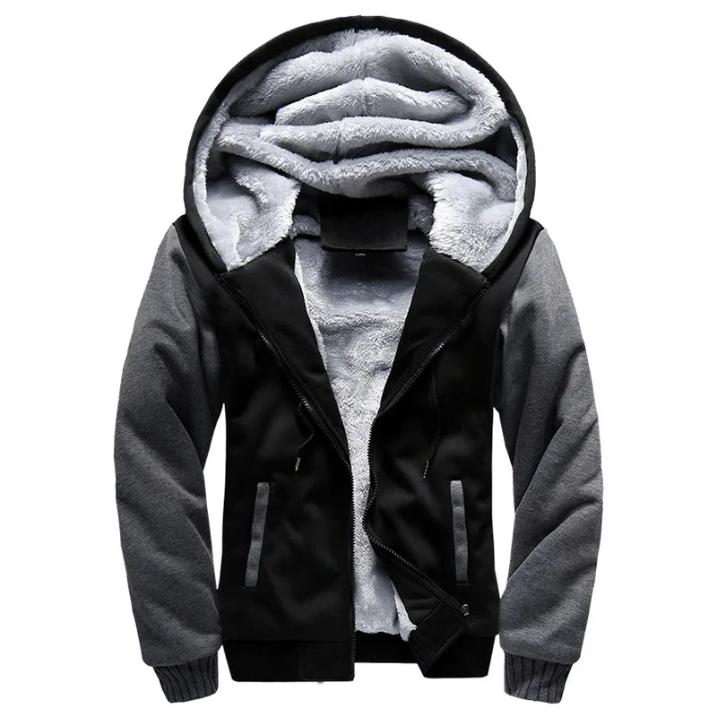 Damian | Men's Hooded Fleece Jacket  - Size:XS;Color:Black