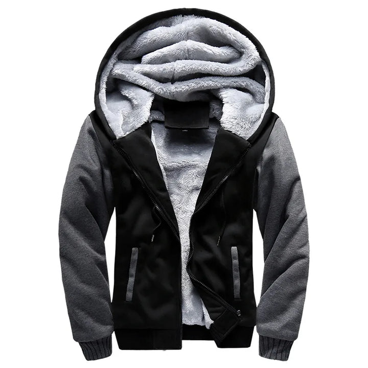 Damian | Men's Hooded Fleece Jacket  - Size:XS;Color:Black