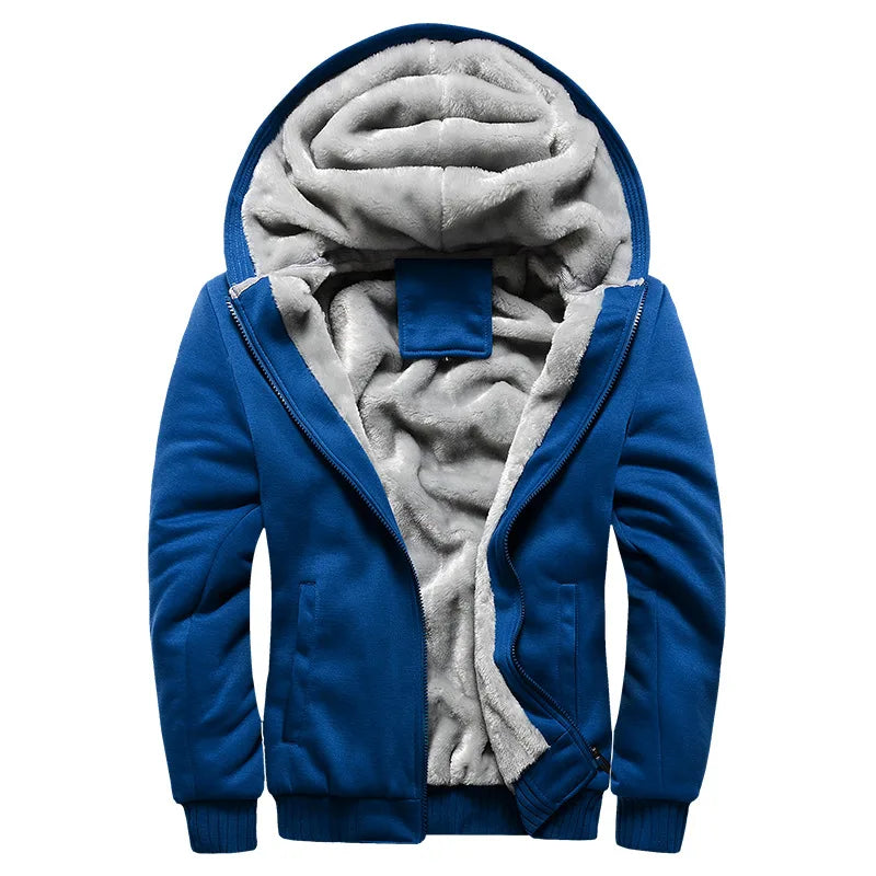 Damian | Men's Hooded Fleece Jacket  - Size:XS;Color:Blue