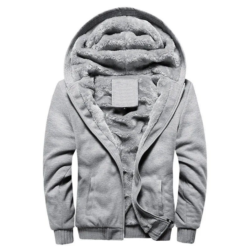 Damian | Men's Hooded Fleece Jacket  - Size:XS;Color:Grey