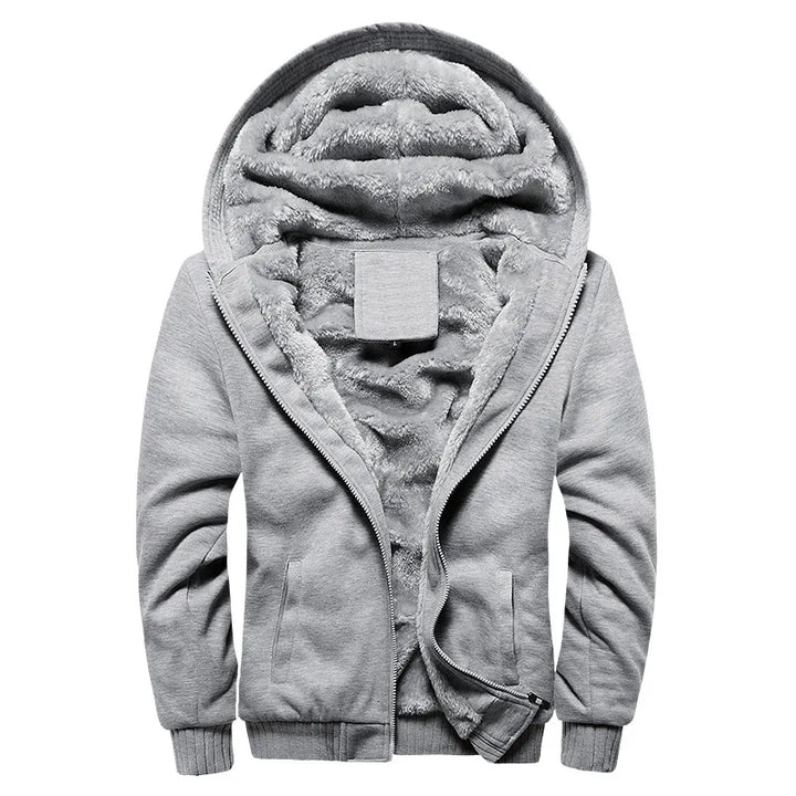 Damian | Men's Hooded Fleece Jacket  - Size:XS;Color:Grey