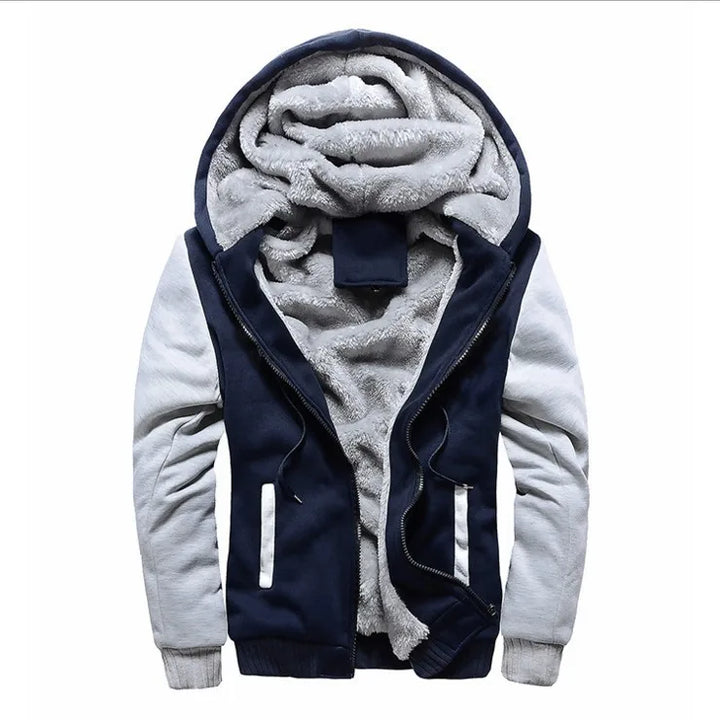 Damian | Men's Hooded Fleece Jacket  - Size:XS;Color:Navy Blue