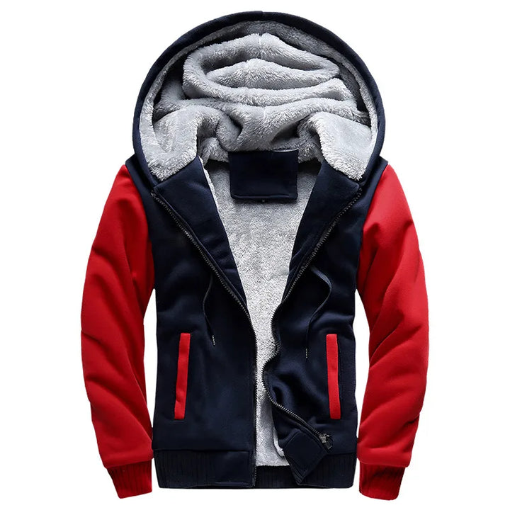 Damian | Men's Hooded Fleece Jacket  - Size:XS;Color:Orange