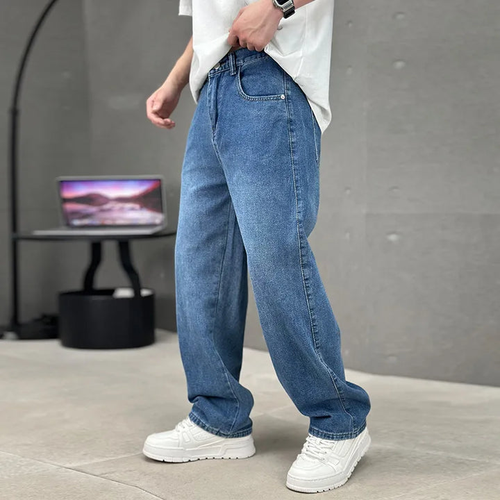 Dan | Men's Stylish Straight Leg Jeans   - Color:Blue;Size:XS