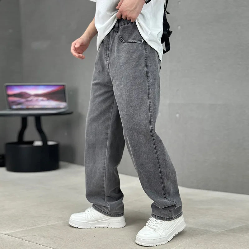 Dan | Men's Stylish Straight Leg Jeans   - Color:Dark Gray;Size:XS