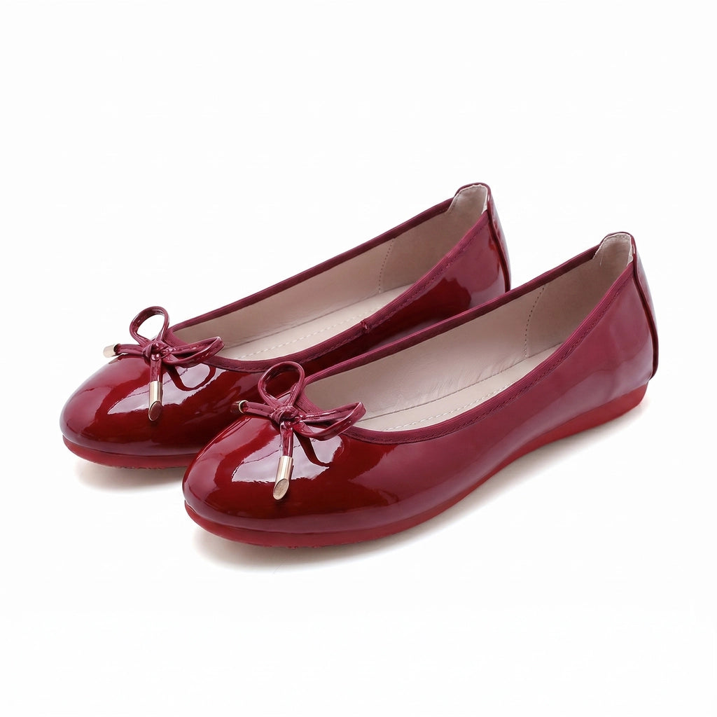 Daphne Ballet Flats - Color:Wine Red;Size:35