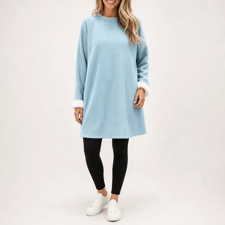 Darby Sweater Dress - Color:Blue;Size:S