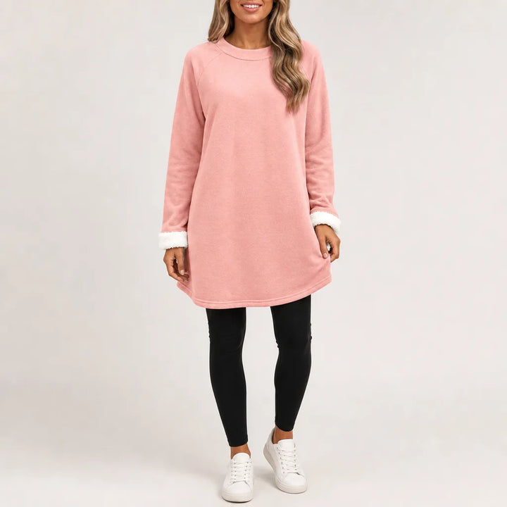 Darby Sweater Dress - Color:Pink;Size:S