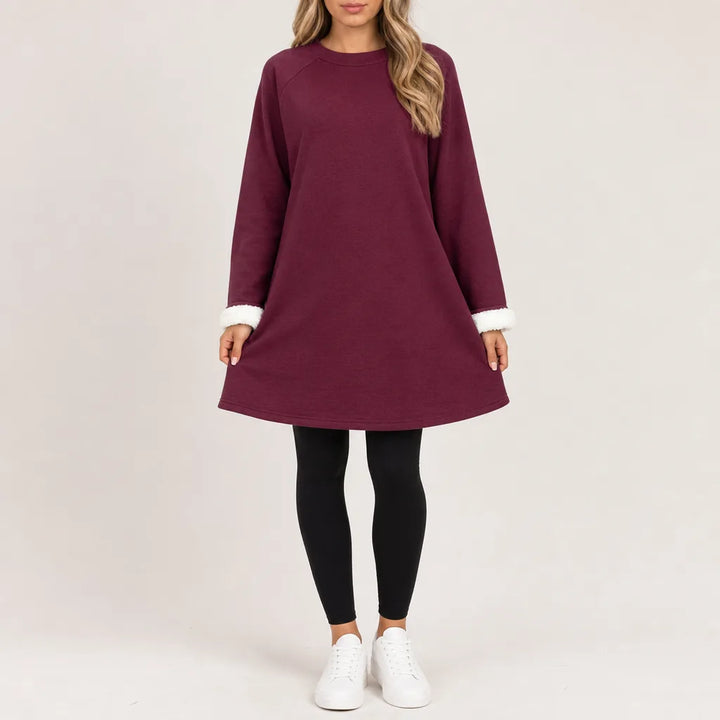 Darby Sweater Dress - Color:Red;Size:S