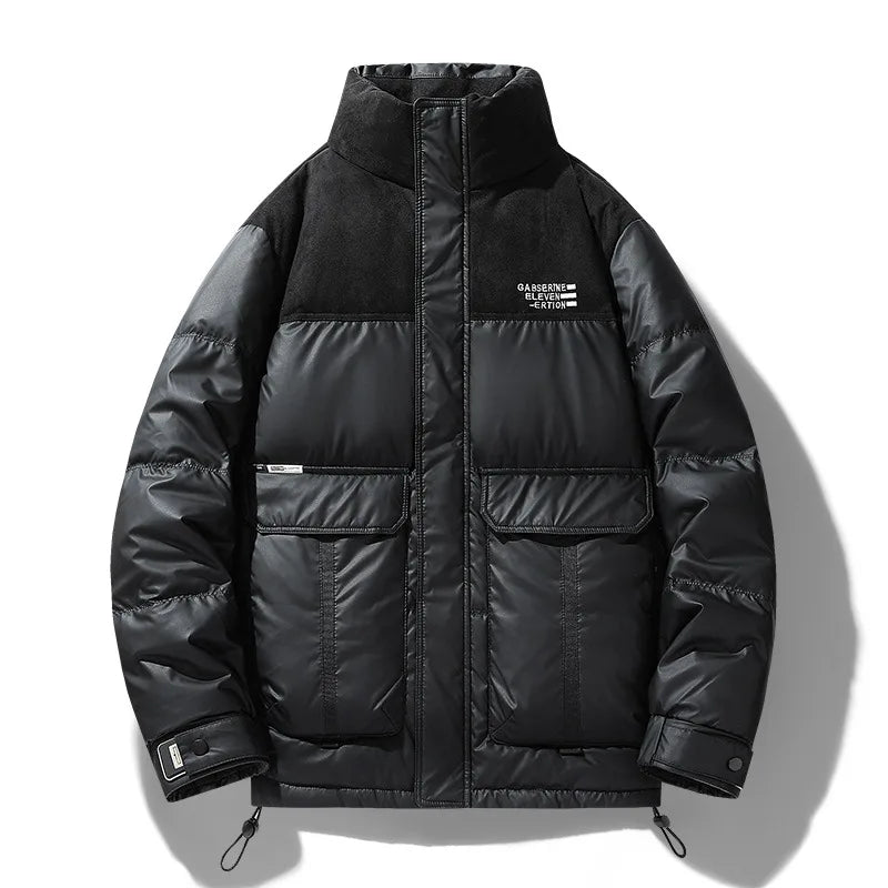 Dashiell | Men's Stand Collar Puffer Jacket - Color:Black;Size:S