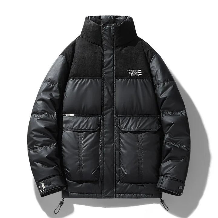 Dashiell | Men's Stand Collar Puffer Jacket - Color:Black;Size:S