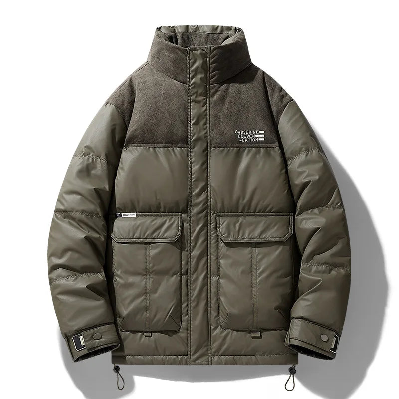 Dashiell | Men's Stand Collar Puffer Jacket - Color:Green;Size:S