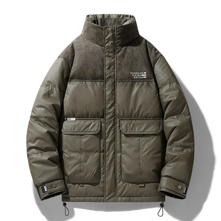 Dashiell | Men's Stand Collar Puffer Jacket - Color:Green;Size:S