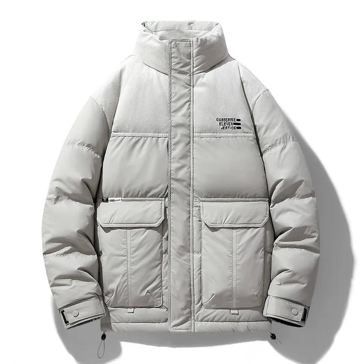 Dashiell | Men's Stand Collar Puffer Jacket - Color:White;Size:S