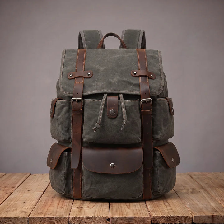 Deacon | Mens Travel Laptop Waterproof Backpack - Color:Gray
