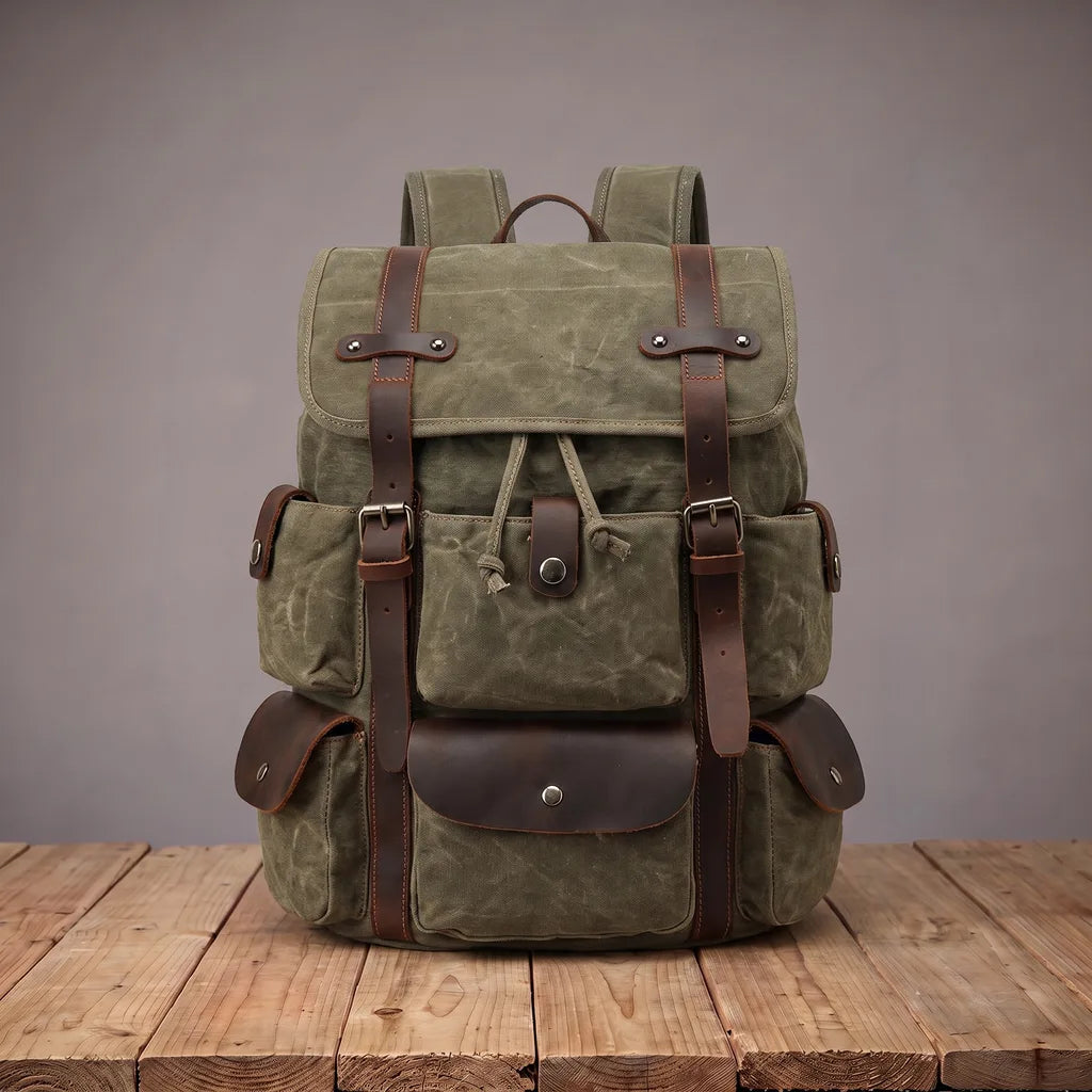 Deacon | Mens Travel Laptop Waterproof Backpack - Color:Green