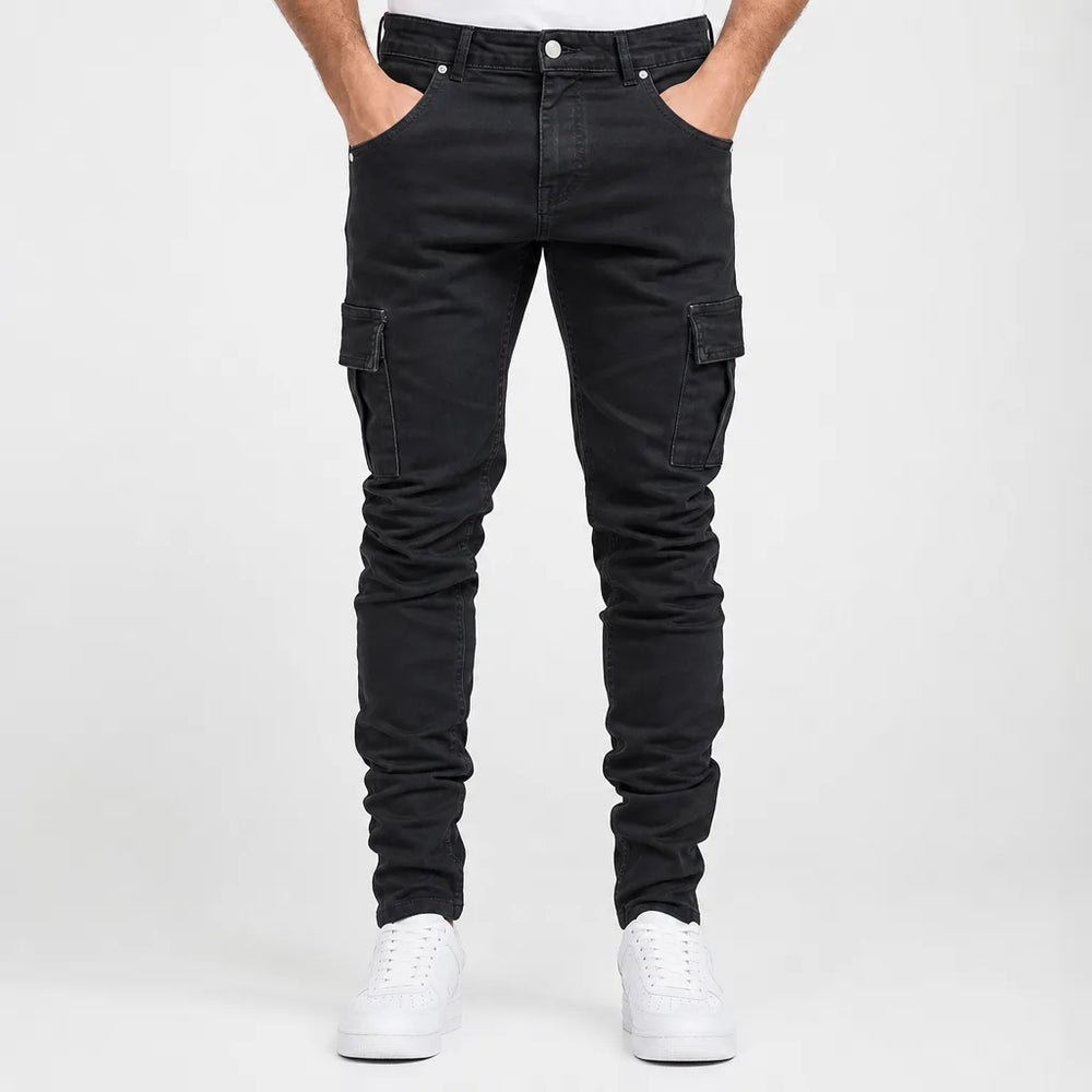 Declan | Baggy Skinny Leg Stretch Jeans - Color:Black;Size:XS