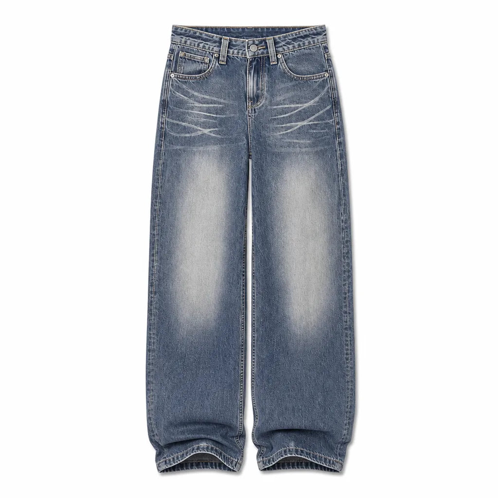 Delaney | Baggy Wide Leg Jeans - Color:Blue;Size:XS