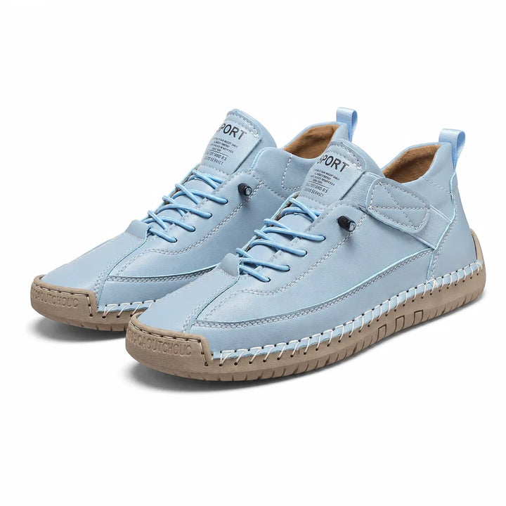 Delphine Hand-Stitched Sneakers - Color:Blue;Size:35