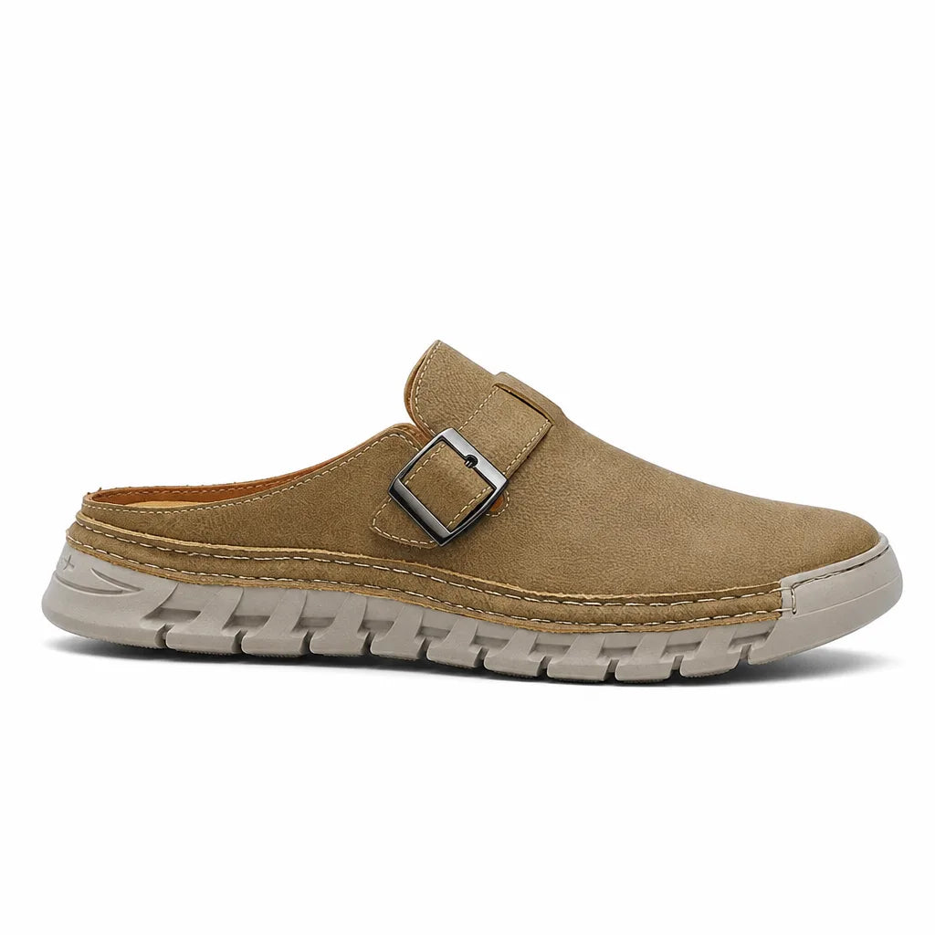 Men's Brown Fremont Leather Mule Sandals
