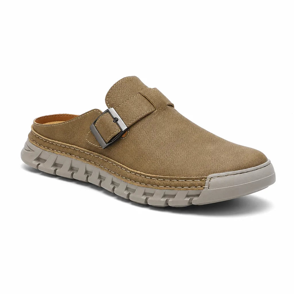 Men's Brown Fremont Leather Mule Sandals
