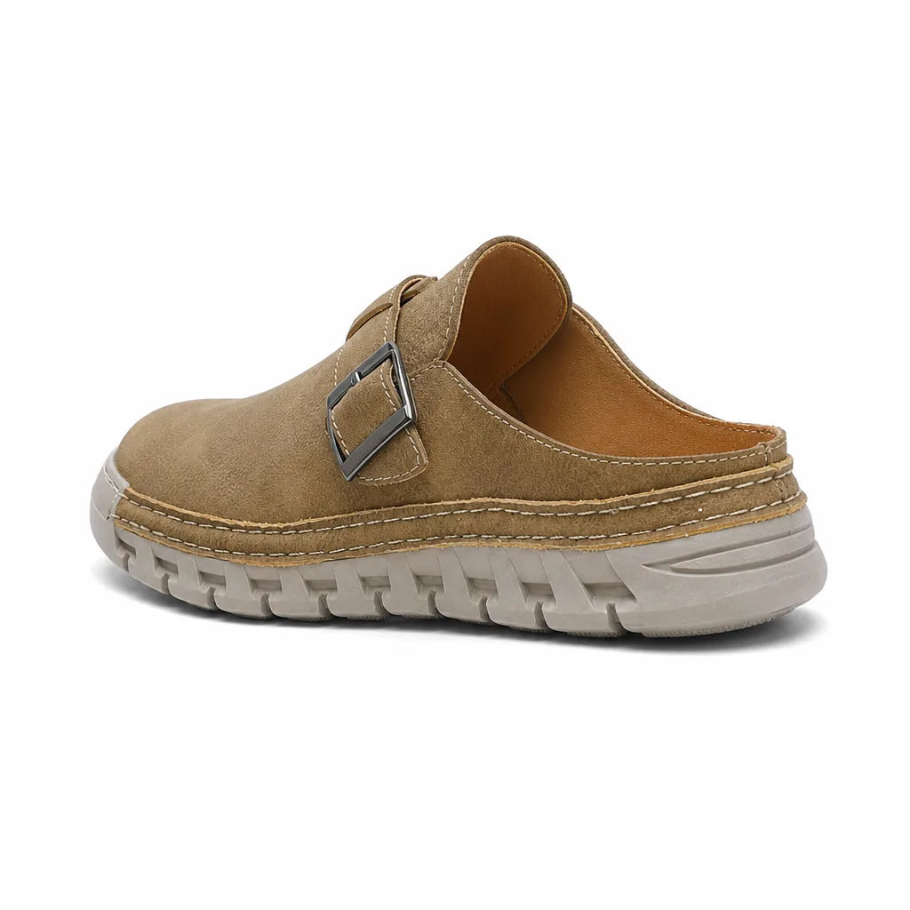 Men's Brown Fremont Leather Mule Sandals