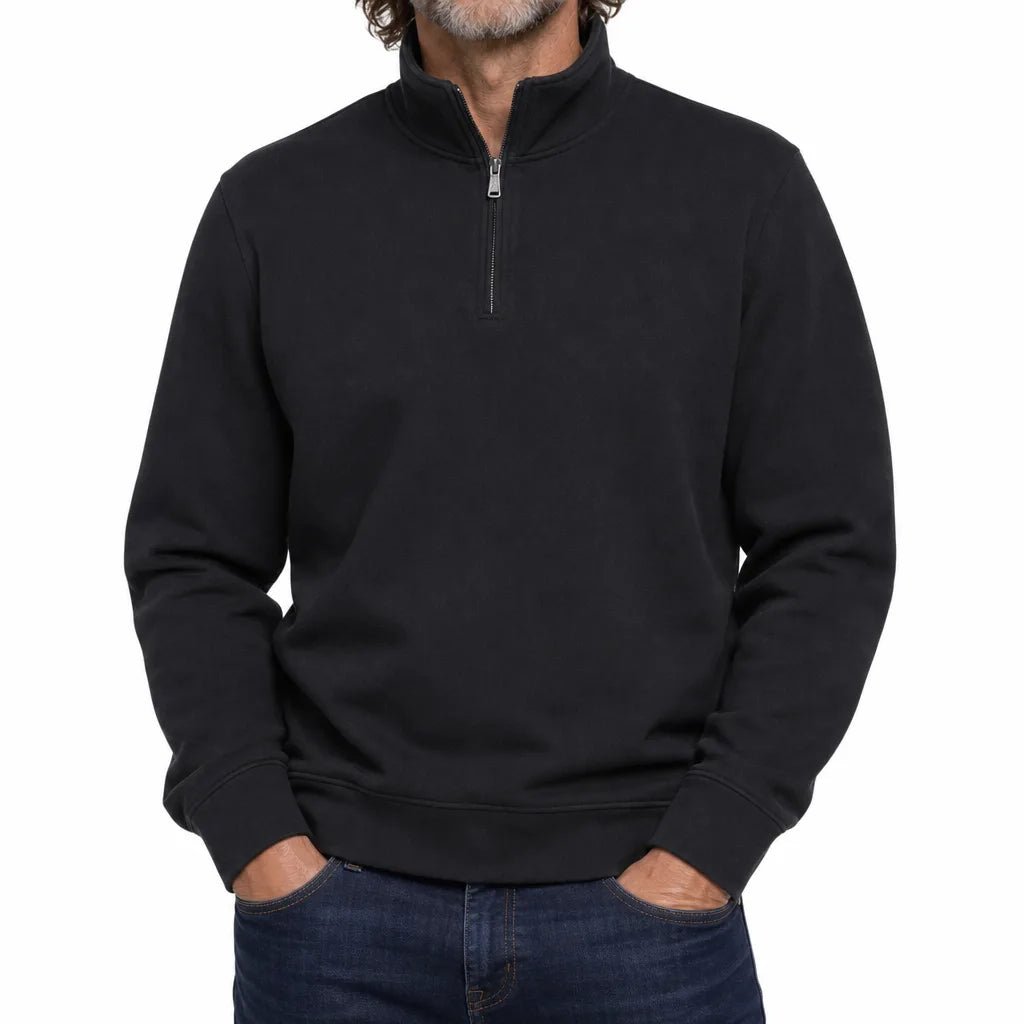 Denton Mock Neck Pullover - Color:Black;Size:XS