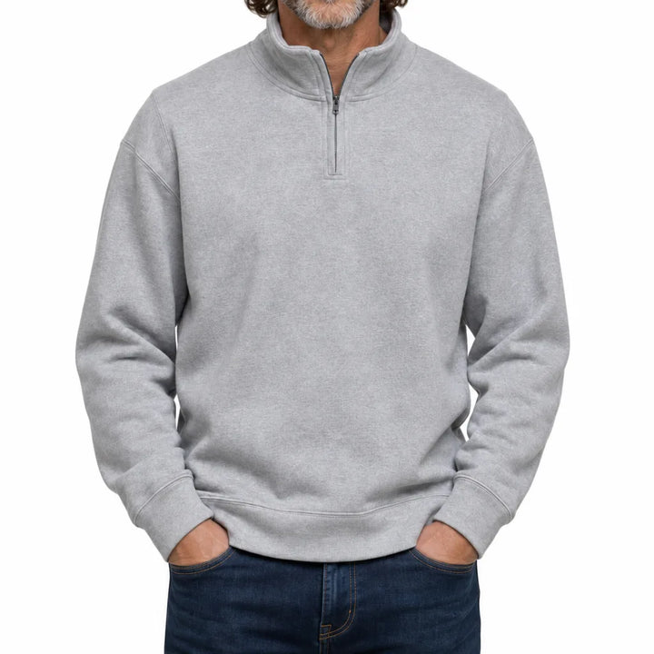 Denton Mock Neck Pullover - Color:Gray;Size:XS