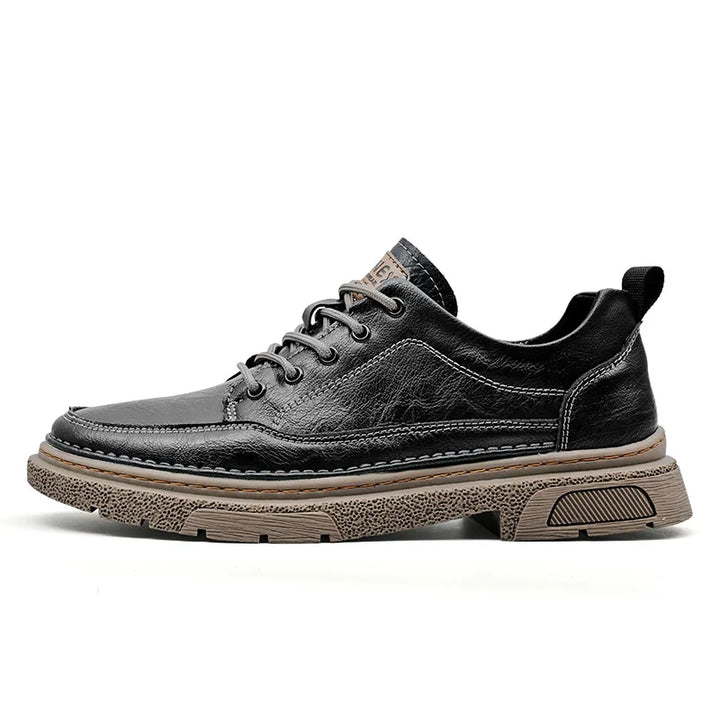 Desmond | Men's Leather Sneakers - Color:Black;Size:38