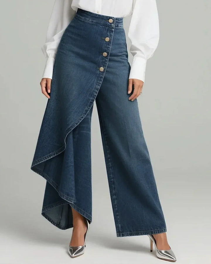 Destiny | Women's Denim Wrap Jeans - Color:Dark Blue;Size:XS