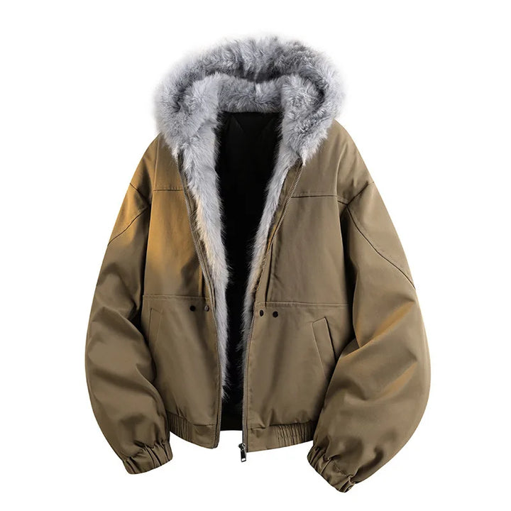 Devlin | Women's Hooded Padded Bomber Jacket - Color:Brown;Size:XS