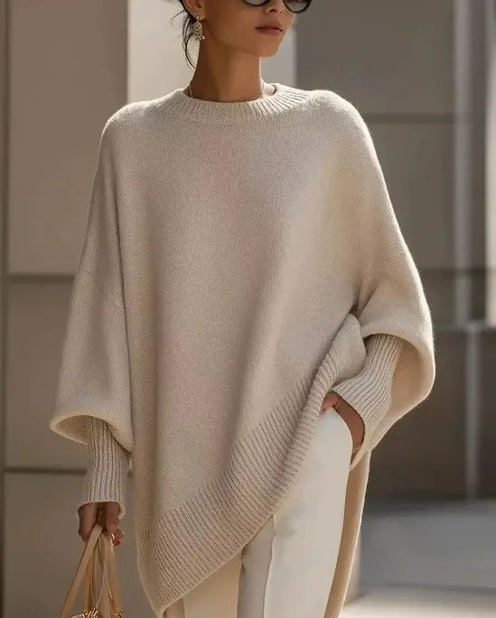 Doris | Women's Oversized Winter Sweater  - Color:Beige;Size:XS