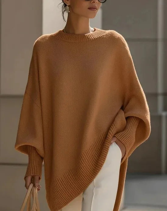 Doris | Women's Oversized Winter Sweater  - Color:Caramel;Size:XS