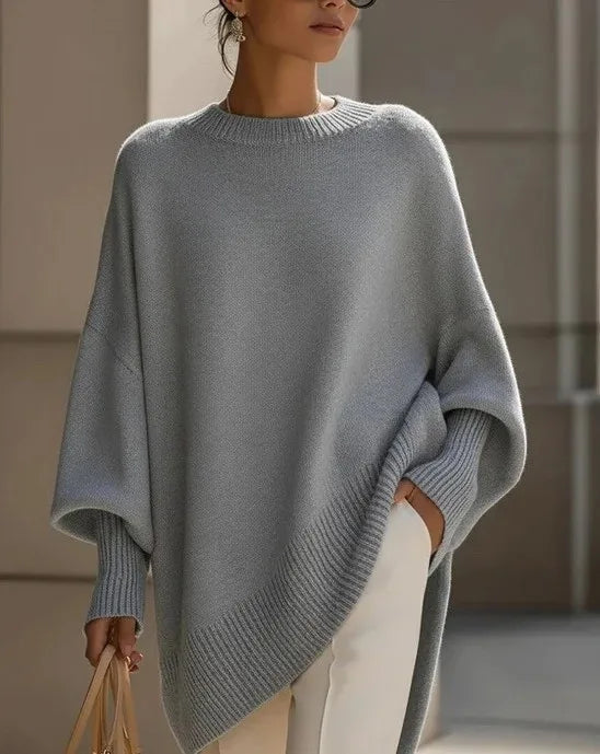 Doris | Women's Oversized Winter Sweater  - Color:Gray;Size:XS