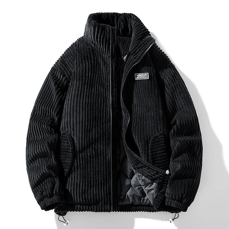 Douglas Corduroy Padded Jacket - Black
