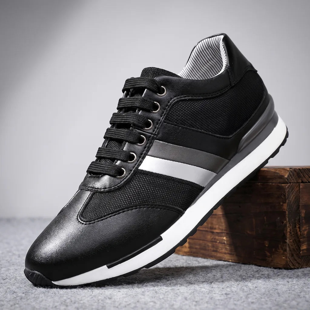 Duncan Leather Sneakers - Color:Black;Size:38