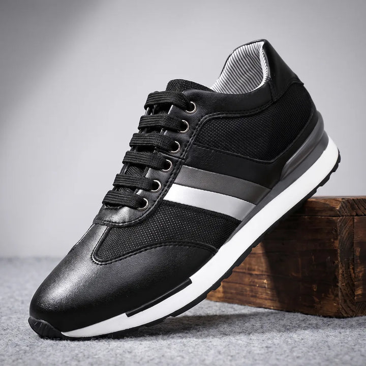 Duncan Leather Sneakers - Color:Black;Size:38