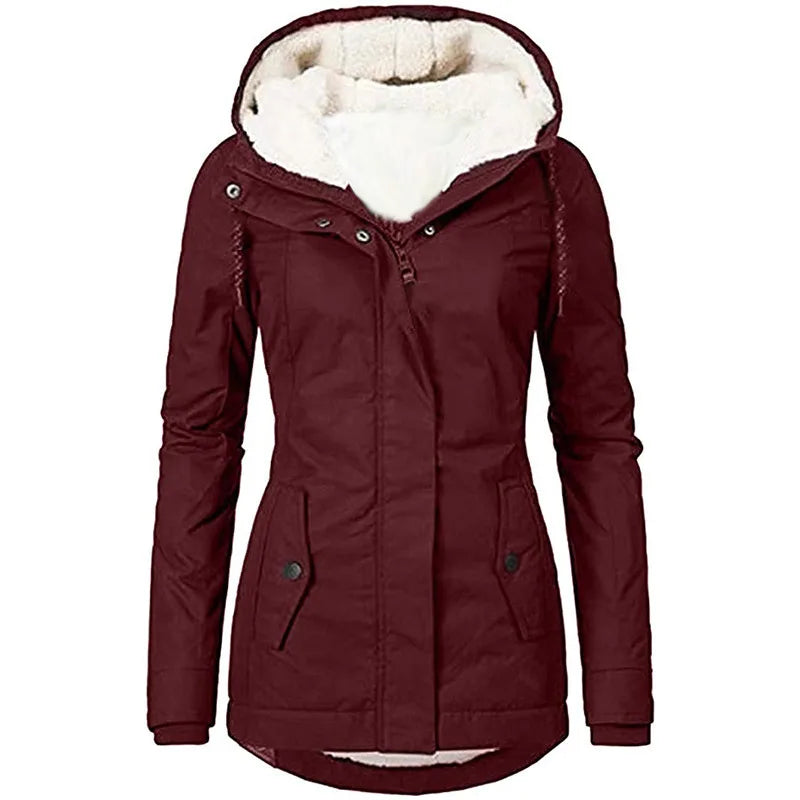 Eden | Women's Winter Coat - Color:Red Wine;Size:XS