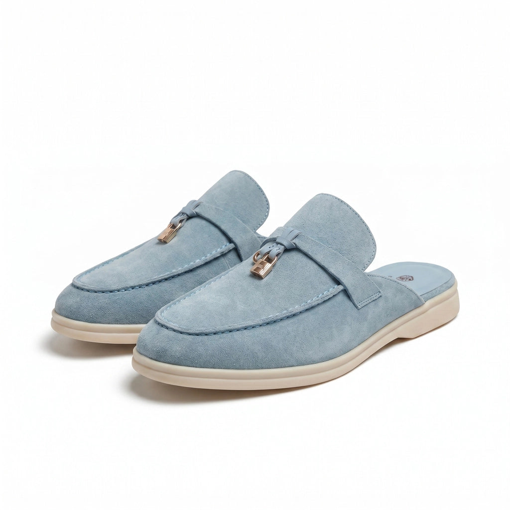 Edward Mule Slides - Color:Blue;Size:36