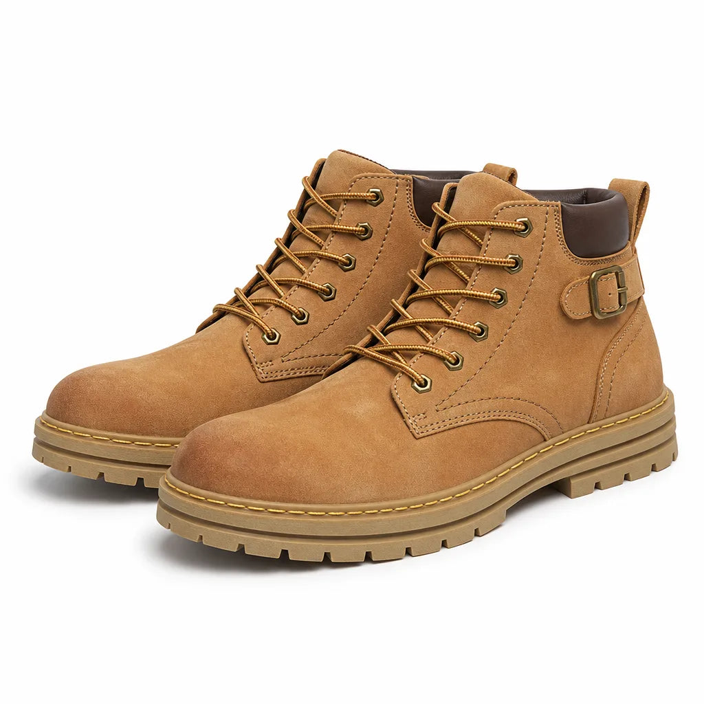 Eldric Leather Boots  - Color:Khaki;Size:39