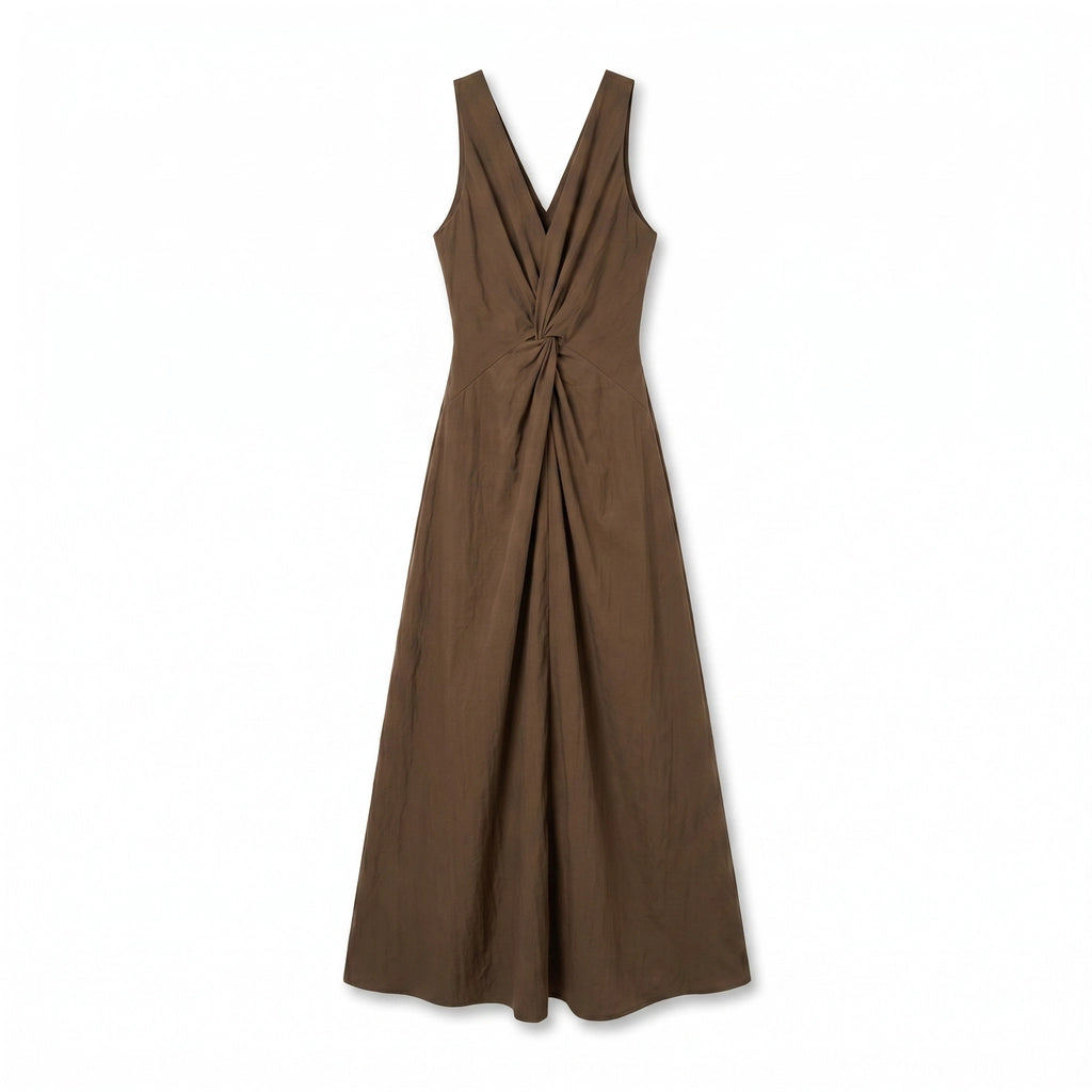 Eleanor Halter Maxi Dress - Color:Brown;Size:XS