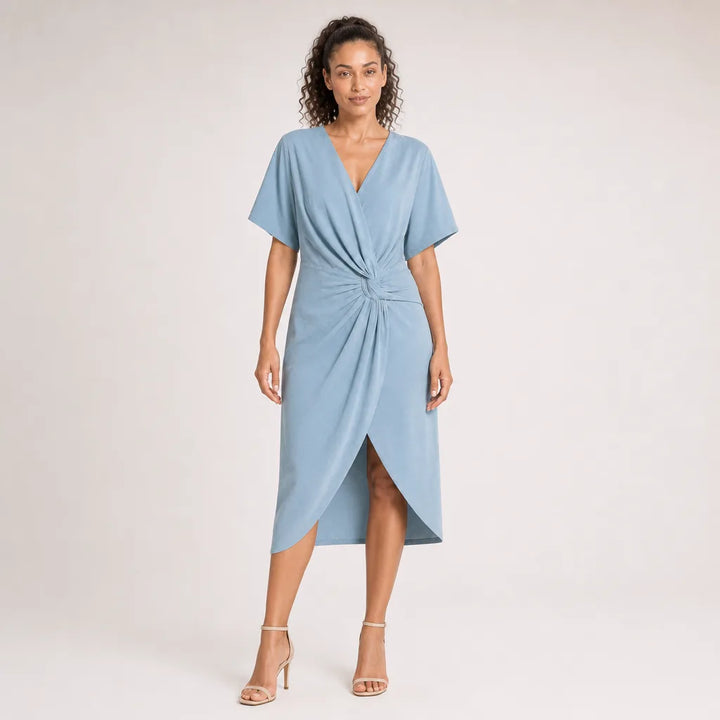 Women's Blue Vernon Slit Wrap Dress